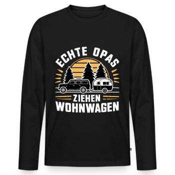 Camping Opa - Männer Premium Bio Langarmshirt - Schwarz - Vorne - Nico (187cm)