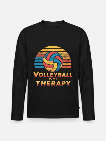Volleyball - Men's Premium Organic Long Sleeve Shirt - black