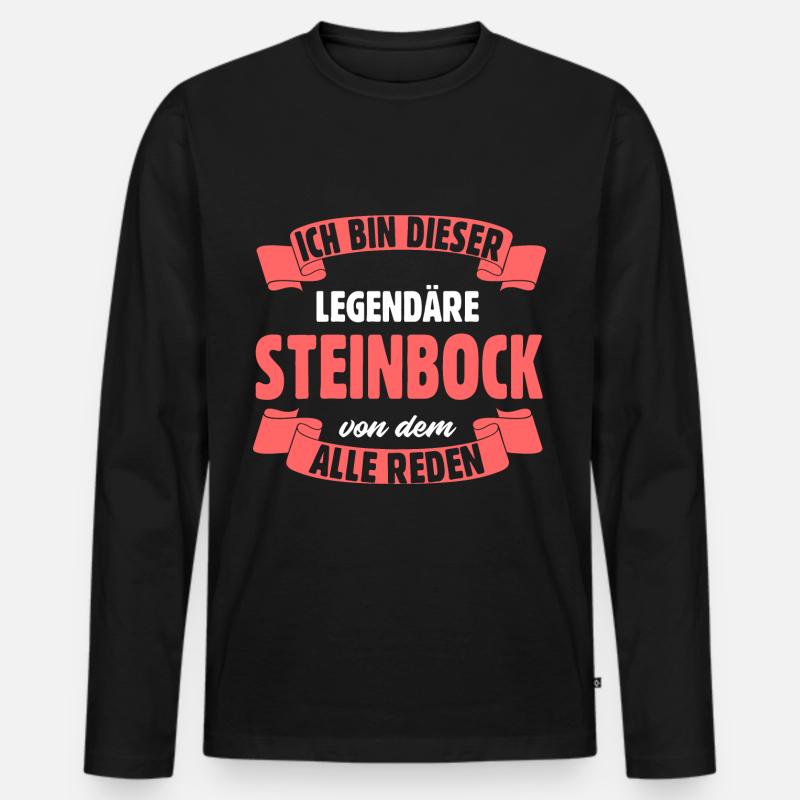 Sternzeichen Steinbock - Männer Premium Bio Langarmshirt - Schwarz