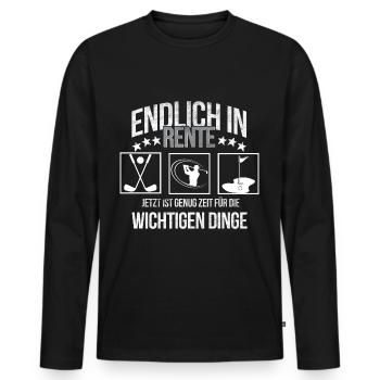 Rentner Golfer Ruhestand und Rente Golfspieler - Männer Premium Bio Langarmshirt - Schwarz - Vorne - Nico (187cm)