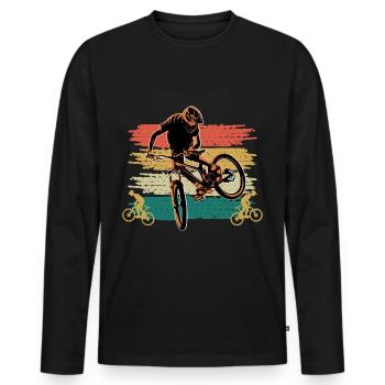 1 35 - T-shirt manches longues Premium bio Homme - noir - Devant - Nico (187cm)