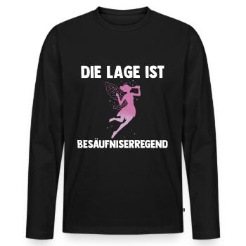 Die Lage ist Besäufniserregend Fee - Männer Premium Bio Langarmshirt - Schwarz - Vorne - Nico (187cm)