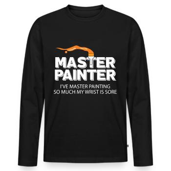 Maler und Lackierer, der Beste und Nervigste Beruf - Männer Premium Bio Langarmshirt - Schwarz - Vorne - Nico (187cm)