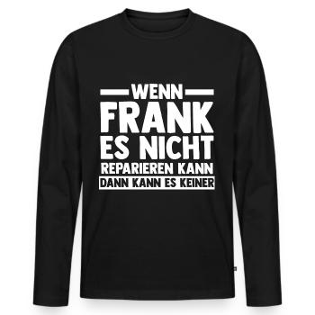 Frank - Männer Premium Bio Langarmshirt - Schwarz - Vorne - Nico (187cm)