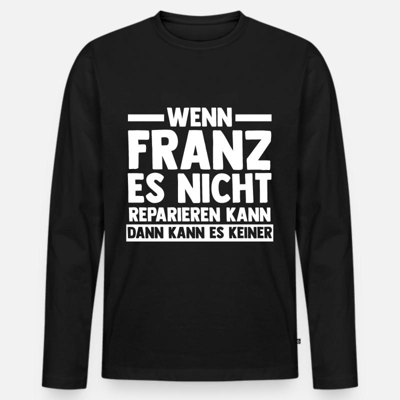Franz - Männer Premium Bio Langarmshirt - Schwarz