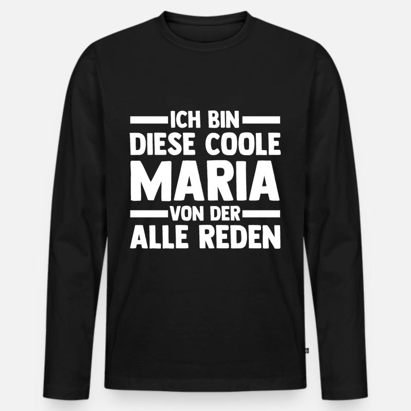 Maria - Männer Premium Bio Langarmshirt - Schwarz