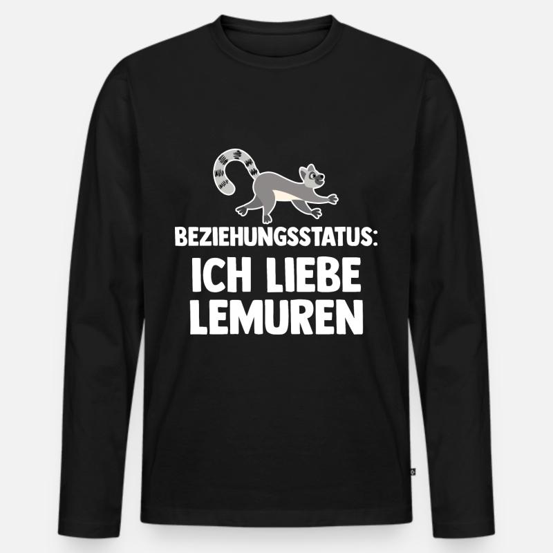 Lemur - Männer Premium Bio Langarmshirt - Schwarz