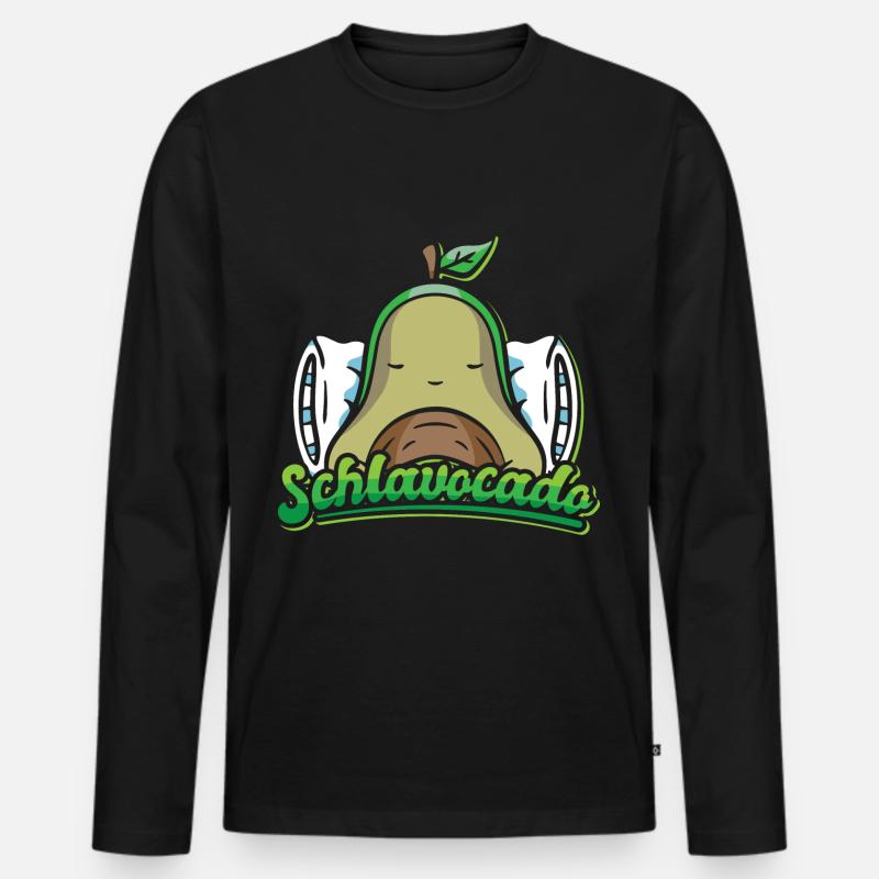Schlavocado Avocado - Männer Premium Bio Langarmshirt - Schwarz