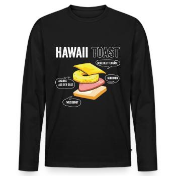 Hawaii Toast - Männer Premium Bio Langarmshirt - Schwarz - Vorne - Nico (187cm)