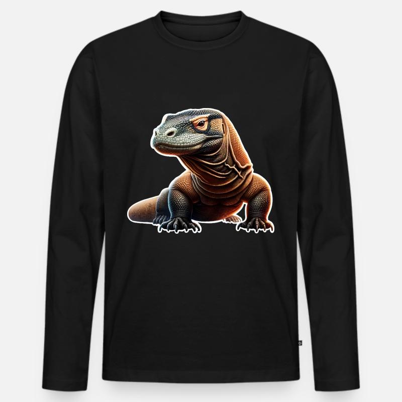 Komodo Dragon - Männer Premium Bio Langarmshirt - Schwarz