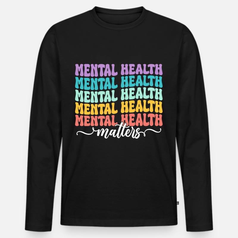 Mental Health Matters - Männer Premium Bio Langarmshirt - Schwarz