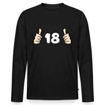 18. Geburtstag 18 Jahre Geburtstagsgeschenk - Männer Premium Bio Langarmshirt - Schwarz - Vorne - Nico (187cm)