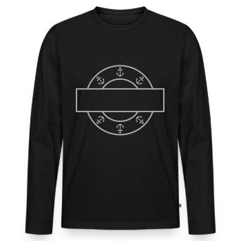 Anker - Logo - Team - Geschenkidee - Männer Premium Bio Langarmshirt - Schwarz - Vorne - Nico (187cm)