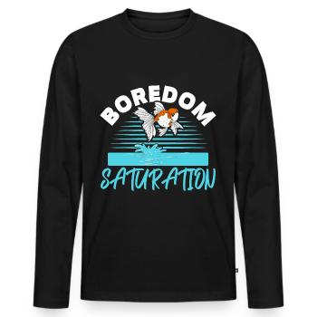 Boredom Satiety Aquarian Fish Keeping Goldf - Men's Premium Organic Long Sleeve Shirt - black - Front - Nico (187cm)