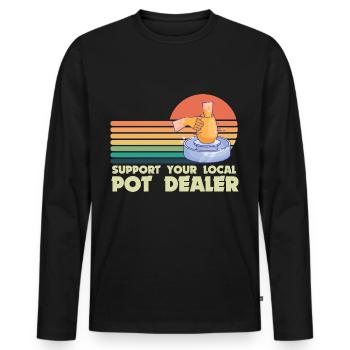Pottery and pottery - Men's Premium Organic Long Sleeve Shirt - black - Front - Nico (187cm)