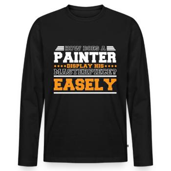 Maler und Lackierer, der Beste und Nervigste Beruf - Männer Premium Bio Langarmshirt - Schwarz - Vorne - Nico (187cm)