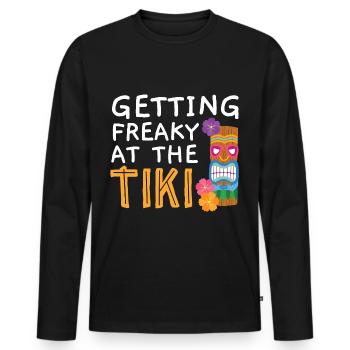 Go crazy at the Tiki Luau Party Tiki Bar - Men's Premium Organic Long Sleeve Shirt - black - Front - Nico (187cm)