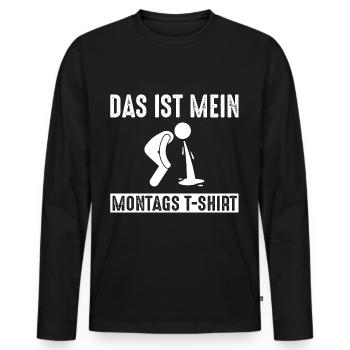 C’est mon lundi lundi - T-shirt manches longues Premium bio Homme - noir - Devant - Nico (187cm)