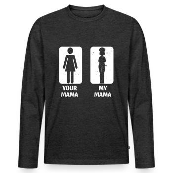 Your Mama My Mama Police Officer Law Enforcement - Men's Premium Organic Long Sleeve Shirt - heather anthracite - Front - Nico (187cm)