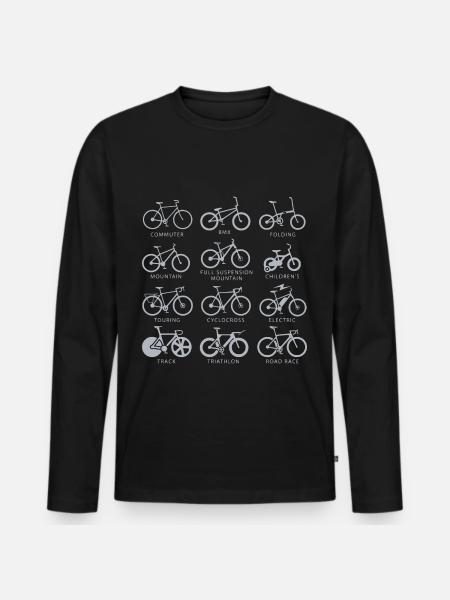 Cykelcykler cykler cykler cykling cykling cykling - Premium økologisk langærmet T-shirt til mænd - sort