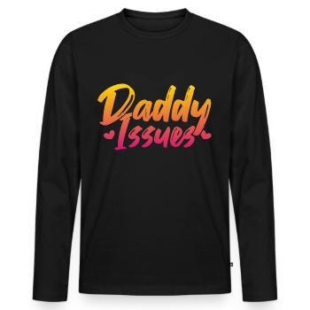Complexe paternel chez les femmes - T-shirt manches longues Premium bio Homme - noir - Devant - Nico (187cm)