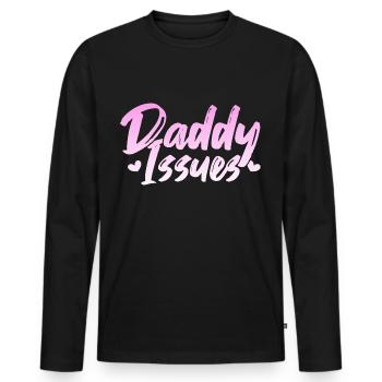 Complexe paternel chez les femmes - T-shirt manches longues Premium bio Homme - noir - Devant - Nico (187cm)