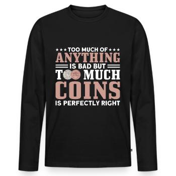 Coin Collector Numismatics Coin Collecting Coin Collection - Men's Premium Organic Long Sleeve Shirt - black - Front - Nico (187cm)
