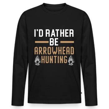 Je préfère chasser les pointes de flèches Arrowhead jä - T-shirt manches longues Premium bio Homme - noir - Devant - Nico (187cm)