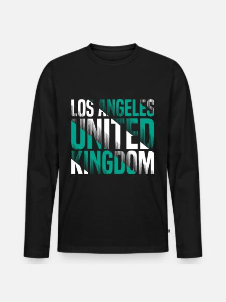 Los Angeles - Männer Premium Bio Langarmshirt - Schwarz