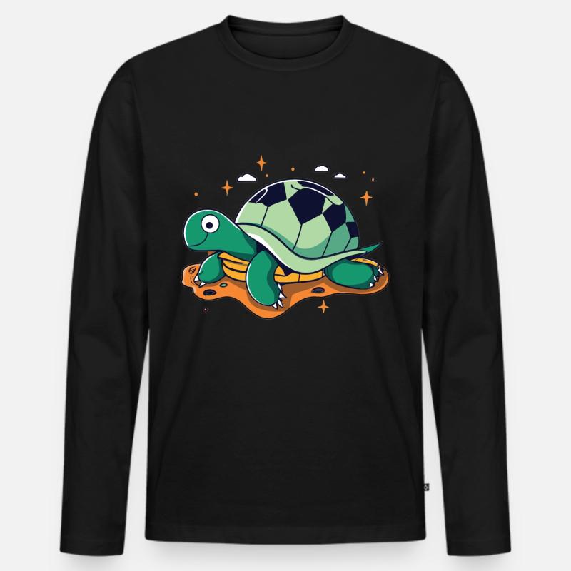 Schildkröte: Majestätische Langsamkeit - Männer Premium Bio Langarmshirt - Schwarz