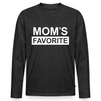 Moms Favorite - Men's Premium Organic Long Sleeve Shirt - heather anthracite - Front - Nico (187cm)