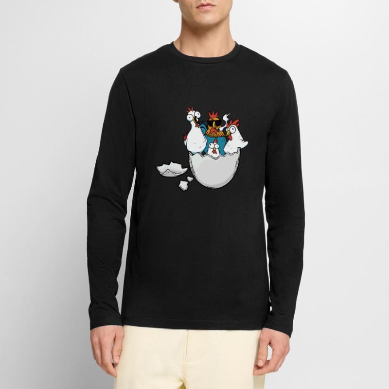 Eggshell Chickens Easter Eggs Poultry Poultry Men's Premium Organic Long Sleeve Shirt