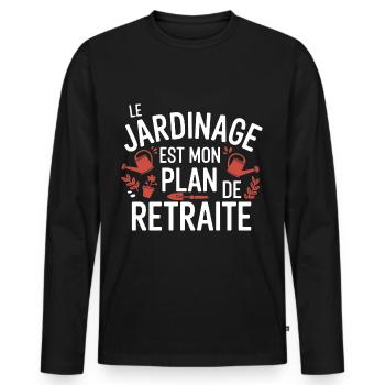 Gardening My Retirement Plan - Men's Premium Organic Long Sleeve Shirt - black - Front - Nico (187cm)