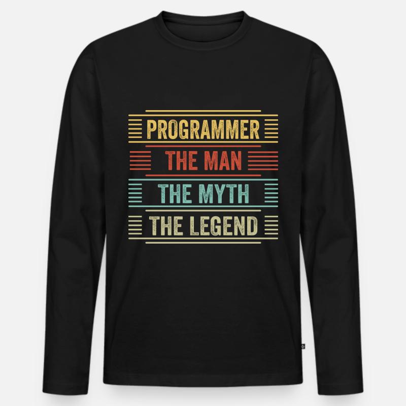 Programmierer Entwickler Programmierer - Männer Premium Bio Langarmshirt - Schwarz