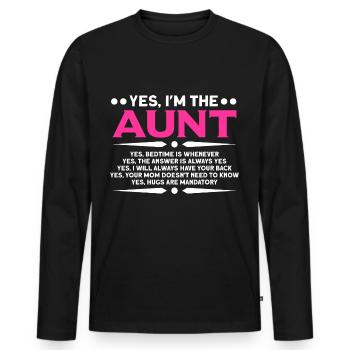 Aunt Aunt Aunt Gift - Men's Premium Organic Long Sleeve Shirt - black - Front - Nico (187cm)