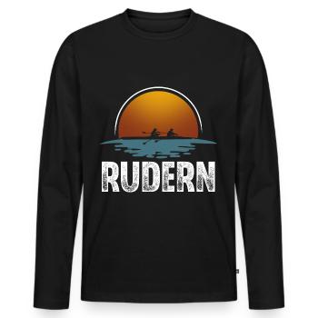Rudern Ruderer Ruderboot Vintage - Männer Premium Bio Langarmshirt - Schwarz - Vorne - Nico (187cm)