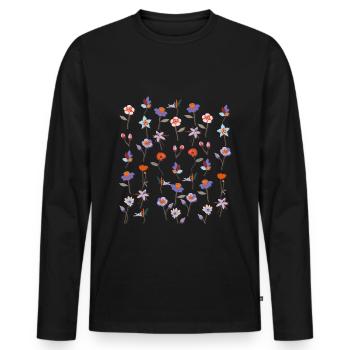 Wildflower Flower Garden Floral Modern Art - Men's Premium Organic Long Sleeve Shirt - black - Front - Nico (187cm)