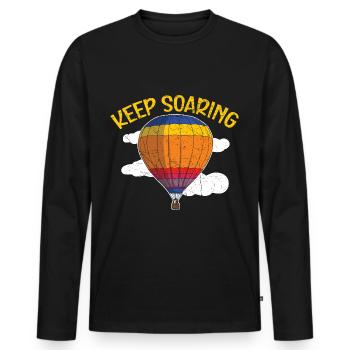 Immer weiter aufsteigen Heißluftballon-Liebhaber B - Männer Premium Bio Langarmshirt - Schwarz - Vorne - Nico (187cm)