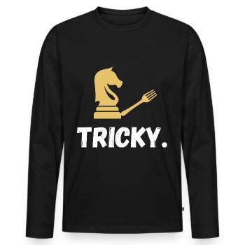 Échecs Disant Cadeau Échec et Mat Dames Gambit - T-shirt manches longues Premium bio Homme - noir - Devant - Nico (187cm)