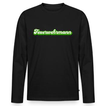 Feuerwehrmann Feuerwehr Rettungsdienst Geschenk - Männer Premium Bio Langarmshirt - Schwarz - Vorne - Nico (187cm)