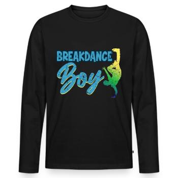 Breakdance Boy Kids Breaker Dancers - Men's Premium Organic Long Sleeve Shirt - black - Front - Nico (187cm)