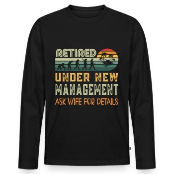 Drôle de chemise de retraite pour hommes retraités en 2023 - T-shirt manches longues Premium bio Homme - noir - Devant - Nico (187cm)