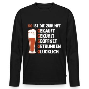 5G ist die Zukunft Bier - Männer Premium Bio Langarmshirt - Schwarz - Vorne - Nico (187cm)