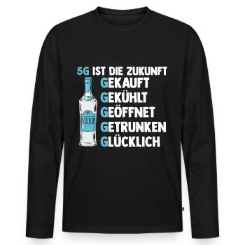 5G ist die Zukunft Vodka - Männer Premium Bio Langarmshirt - Schwarz - Vorne - Nico (187cm)