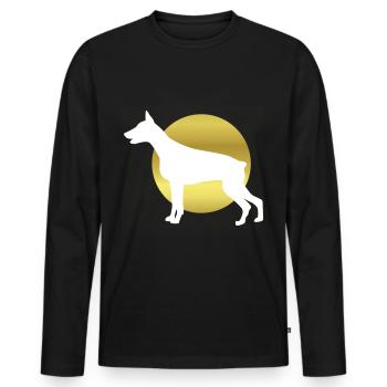 Dobermann - Männer Premium Bio Langarmshirt - Schwarz - Vorne - Nico (187cm)