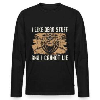 Ich mag totes Zeug und ich kann nicht lügen Taxide - Männer Premium Bio Langarmshirt - Schwarz - Vorne - Nico (187cm)