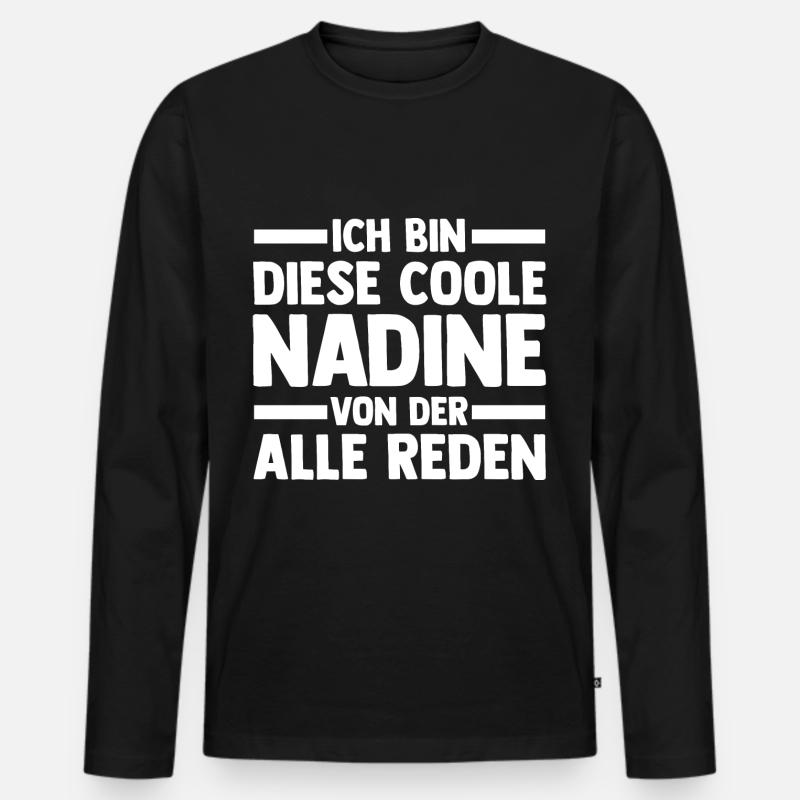 Nadine - Männer Premium Bio Langarmshirt - Schwarz
