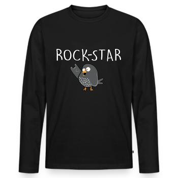 Rock Star - Männer Premium Bio Langarmshirt - Schwarz - Vorne - Nico (187cm)