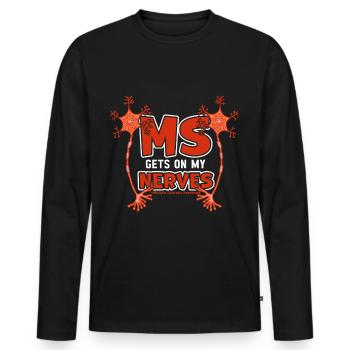 Multiple Sclerosis Awareness Day Multiple Sclerosis - Men's Premium Organic Long Sleeve Shirt - black - Front - Nico (187cm)
