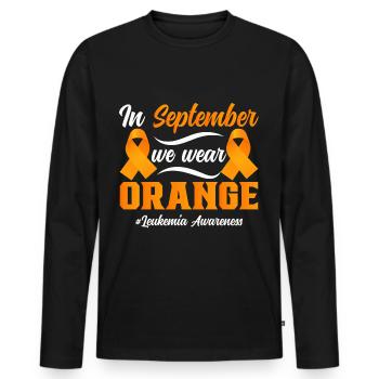 Leukemia Awareness Month Leukemia Survivor - Men's Premium Organic Long Sleeve Shirt - black - Front - Nico (187cm)
